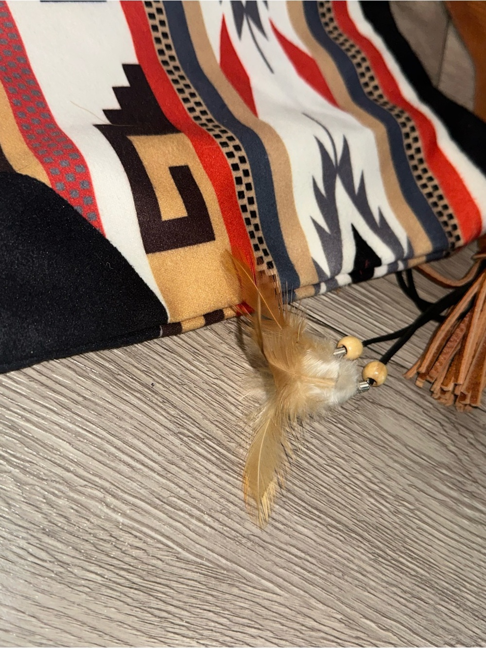 Aztec Feather Tassel Western Crossbody Bag Purse - Picture 3 of 8